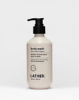 off-white pump bottle of body wash