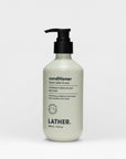 off-white pump bottle of conditioner