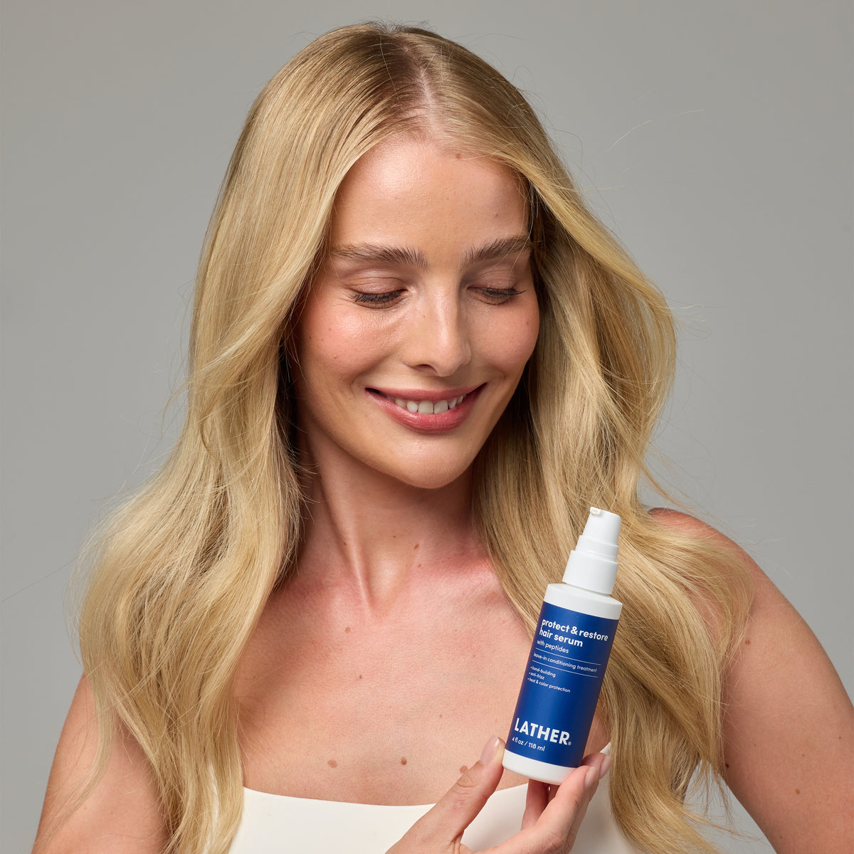 Using hair serum as a finishing treatment
