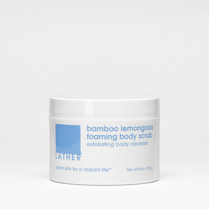 bamboo lemongrass foaming body scrub 8 ounce product jar