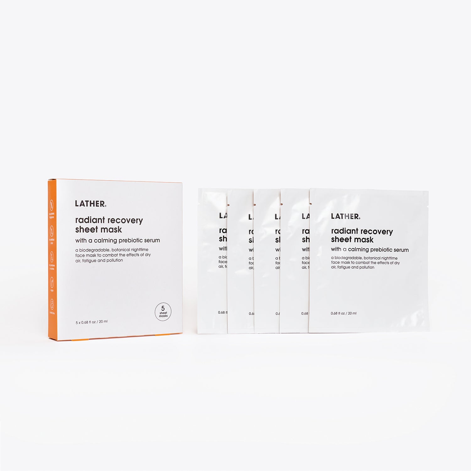 Radiant Recovery Sheet Masks 5 pack LATHER